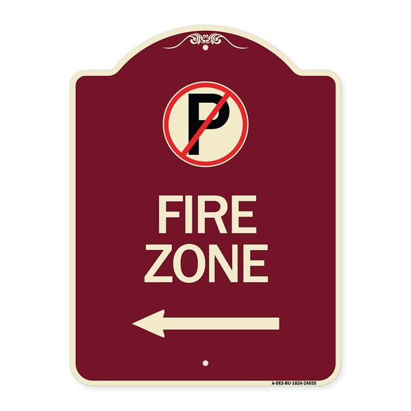 Signmission No Parking Symbol and Left Arrow Heavy-Gauge Aluminum Architectural Sign, 24" x 18", BU-1824-24655 A-DES-BU-1824-24655 - main